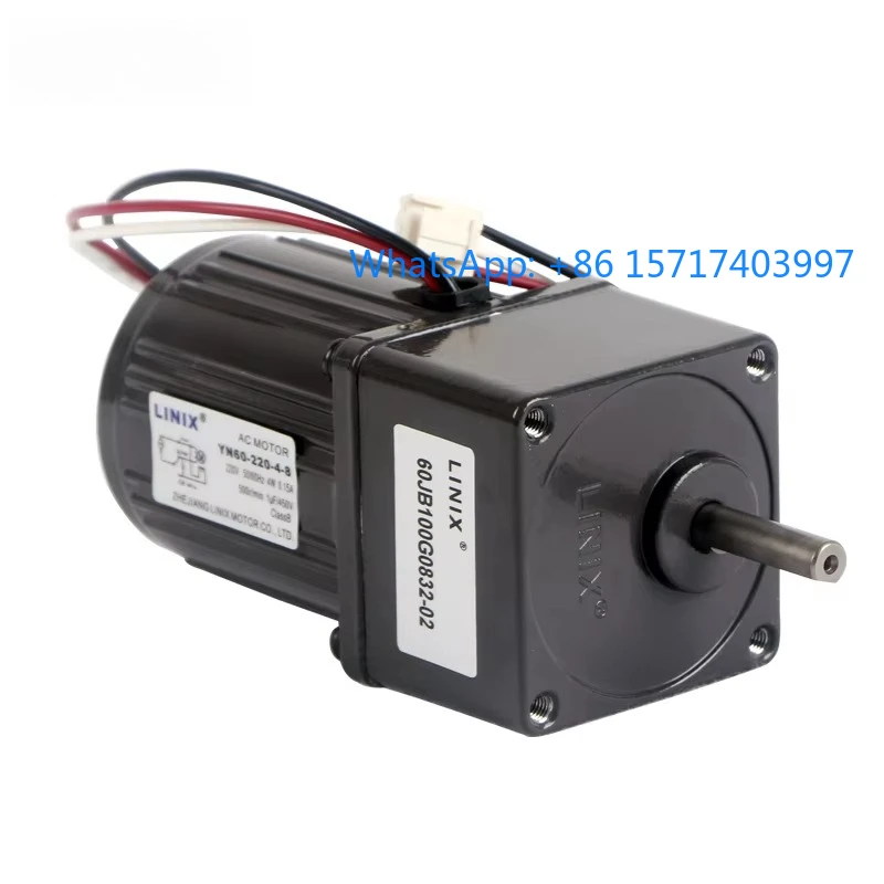 Linix AC Gear Motor 4W Low Noise YN60-220-4-8/ Single-phase Capacitor Operation Reversible Kitchen Wet Waste Degradation Motor