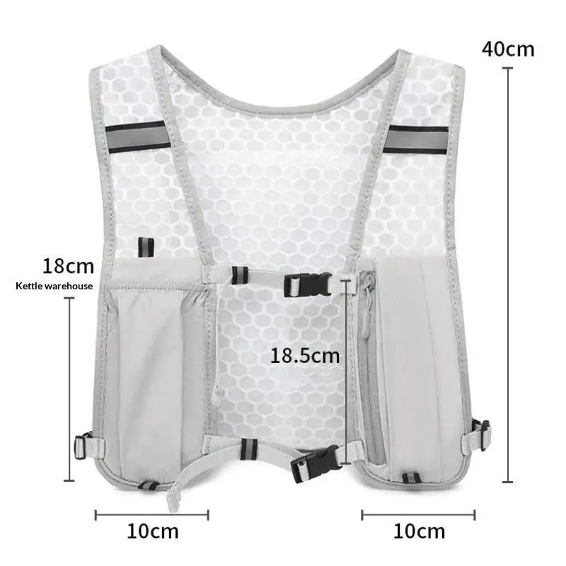 Lauf-Hydrationsrucksack mit Wasserblase 1 Stück Reflektierende Marathon-Weste für Nachtlauf, Wandern, Radfahren und Sport – Detail 12