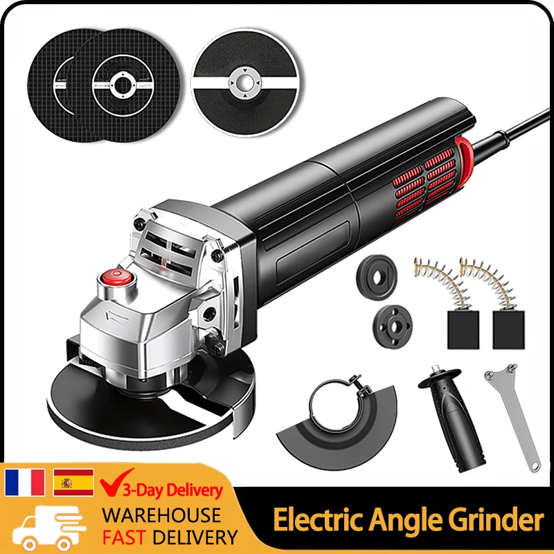 1300W Electric Angle Grinder 220V/50HZ Corded Grinding Machine 100mm Electric Grinding Cutting Polishing Power Tool PVC Cutting