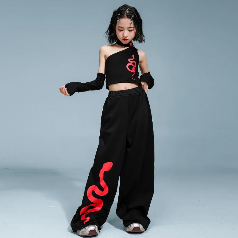 Hip Hop Girls Crop Top Street Dancing Pants Dance Skirts Kids K-pop Streetwear Children Jazz Costumes Girl Group Clothes Set