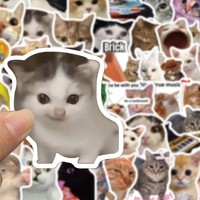 10/30/50pcs Funny Cat MEME Graffiti Stickers Decals DIY Scrapbook Phone Water Bottle Guitar Decoration Sticker for Kid Toy Gift
