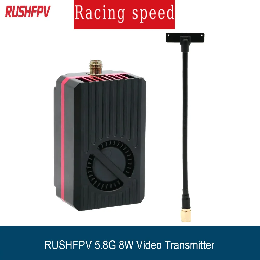 RUSHFPV 5.8G 8W Video Transmitter 4900-6000MHz Linear Polarized Omni Antenna FPV Video Transmitter for FPV Long Range Drone RC