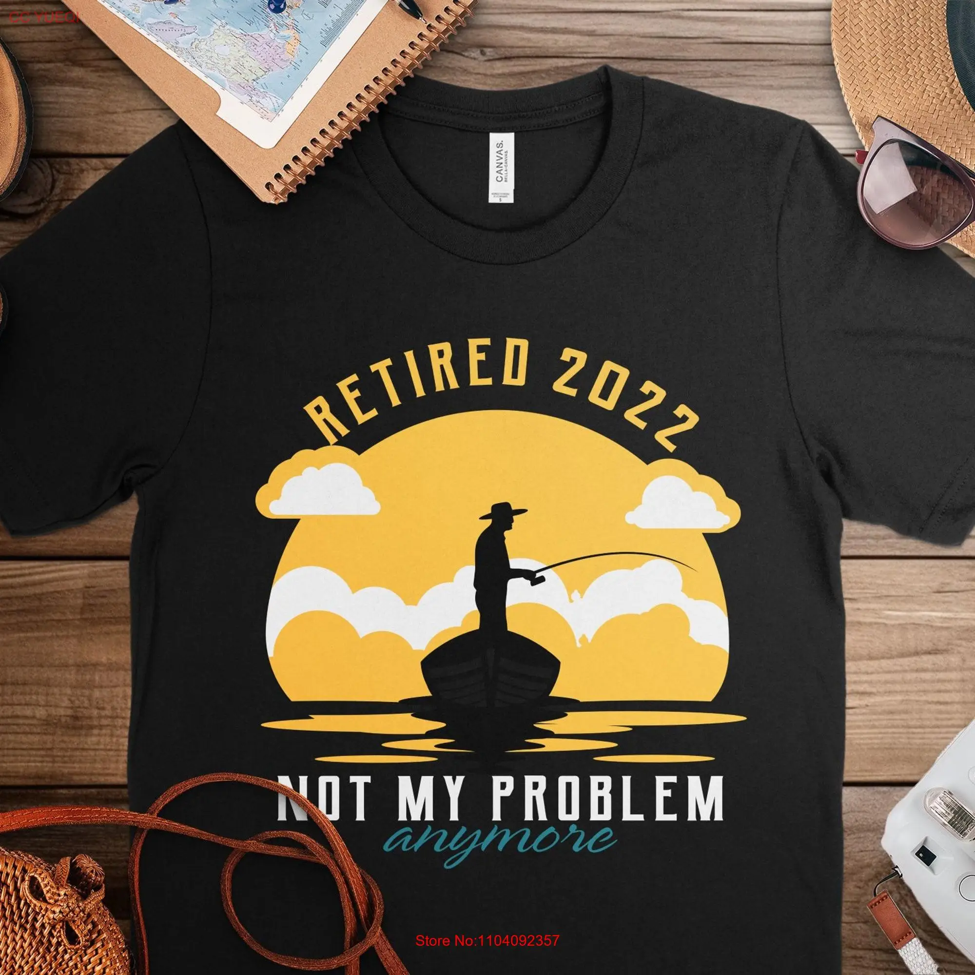 Retired 2022 Fishing T Shirt Perfect Dad Grandpa Fisherman Unique Fish Design Catch Not Stress long or short sleeves