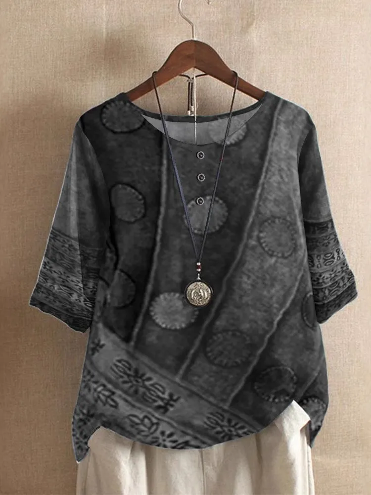Women Print T Shirt Top Fashion O Neck Short Sleeve Loose Pullover Tshirts For Female Casual Boho Holiday Womens Clothing Summer