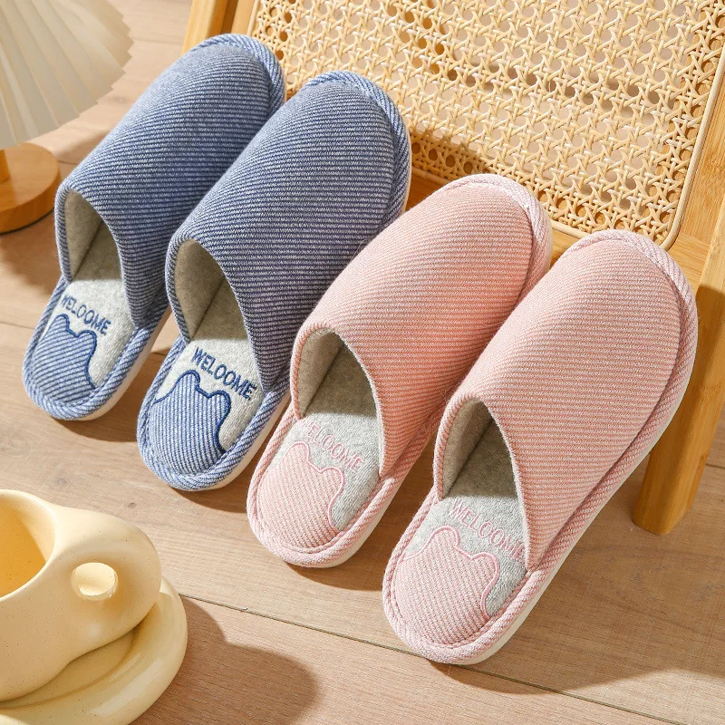 Women Winter Home Fur Slippers Non-Slip Soft Warm House Indoor Bedroom Men Couples Boys Girl Comfortable Memory Foam Floor Shoes