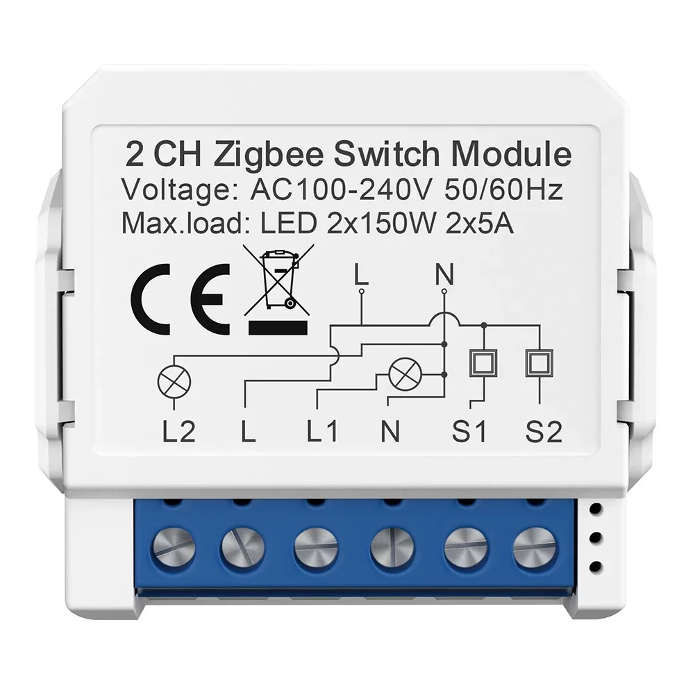 For Switch Module 2 Way Control 1/2/3/4 Gang No Neutral Wire Required Home DIY Light Breaker