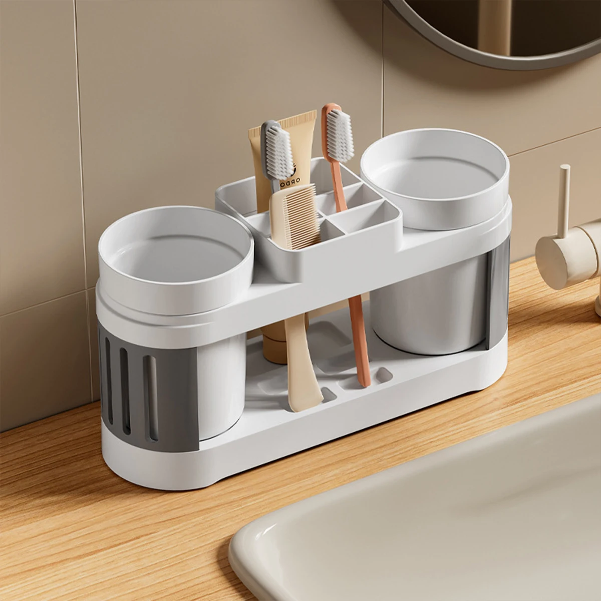 Bathroom Organizer Bathroom Countertop Toothbrush Organizer Toothbrush Storage Stand Multiuse Kitchen Home Storage Holder