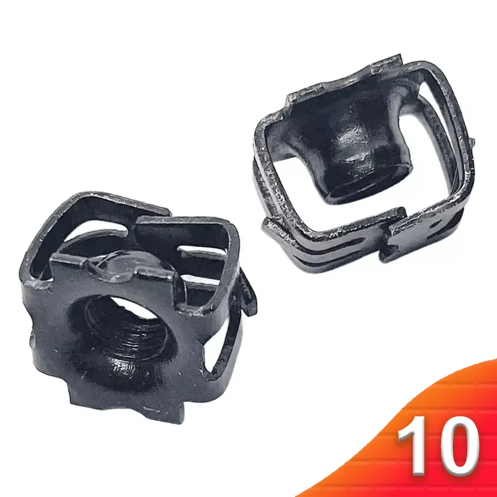 10pcs Metal Retainer U Type Clip Nut License Plate Bumper Retaining Nut Clips 65 Manganese