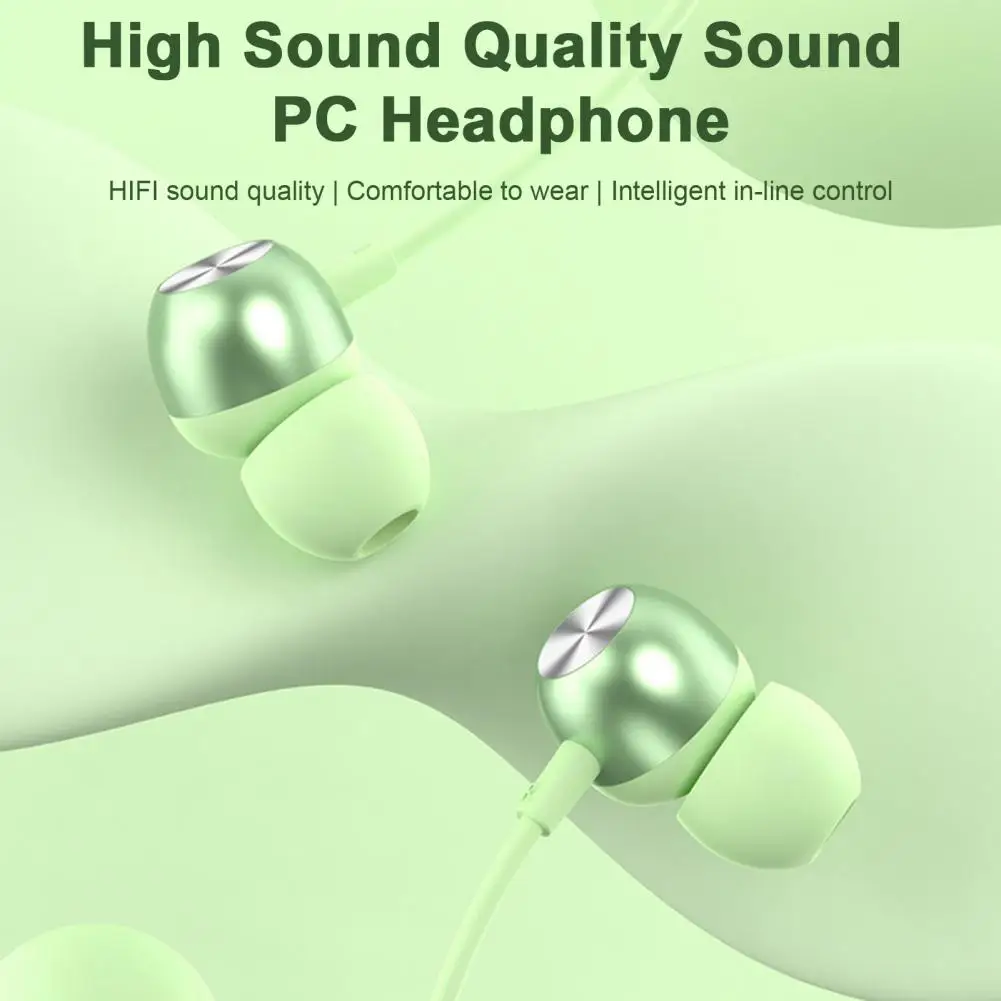 Lightweight Wired Earphone Distortion-free Noises Canceling Stylish Clear Sound Wired Cellphone PC Headphone Earbud