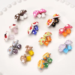 1Pcs 17x16mm Cute Mushroom Charms Lampwork Beads for Necklace Bracelet Earring Keychain DIY Jewelry Craft Making Accessories