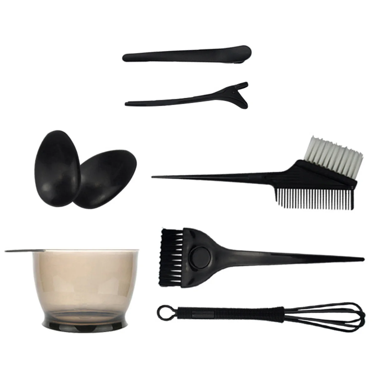 8 pçs kit de tingimento escova de coloração conjunto de clipe de cobertura de orelha, fácil aplicação de tintura, cerdas flexíveis, conveniência de economia de tempo para mulher