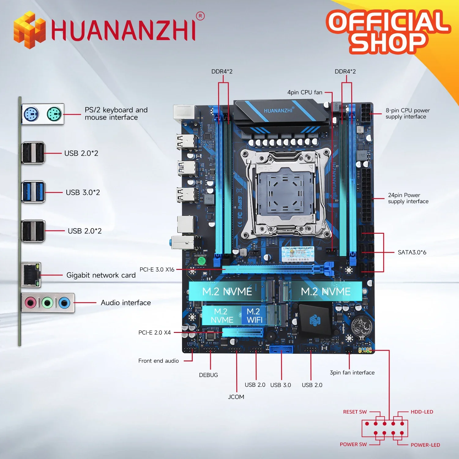HUANANZHI X99-QD4 V3.0 Motherb - X99 Dual Cpu Motherboard Combo ulasan dan harga