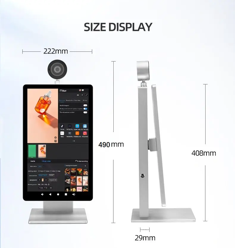 15.6 Inch All In One Smart Live Streaming Machine Global Complete Live Broadcast Equipment With Green Screen