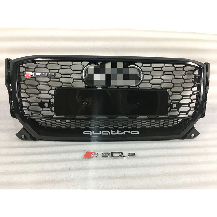 Good Selling New Quattro Style ABS Auto Grille Radiator Honeycomb Grills Front Bumper RSQ2 Facelift Mesh Grill for Q2 2018