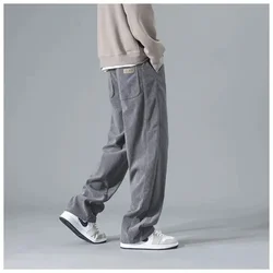 2024 Japanese Vintage Corduroy Casual Pants For Men Spring Autumn Straight-leg Workwear Trousers Style Trendy Brand Sweatpants