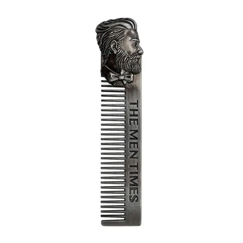 1PC Gentelman Barber Styling Metal Comb Stainless Steel Men Beard Comb Mustache Care Shaping Tools Pocket Size Silver Hair Comb