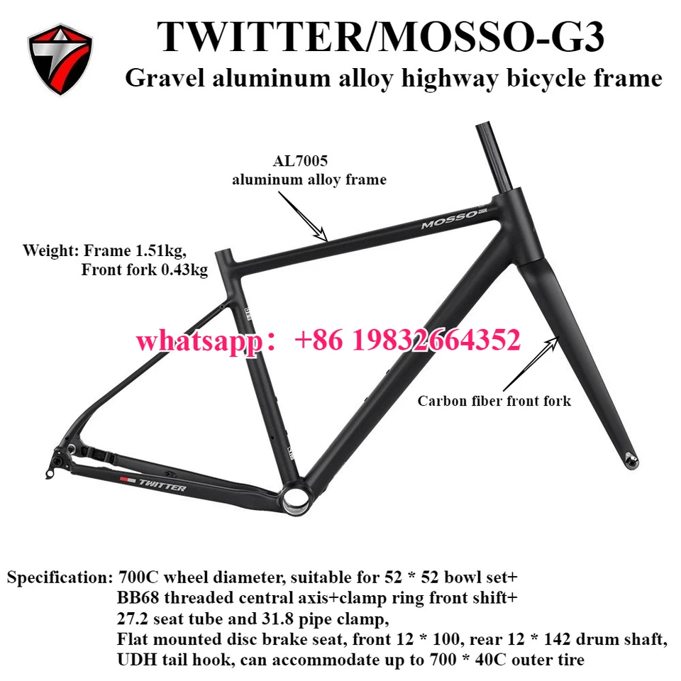 TWITTER new G3 gravel AL7005 aluminum alloy road bicycle frame