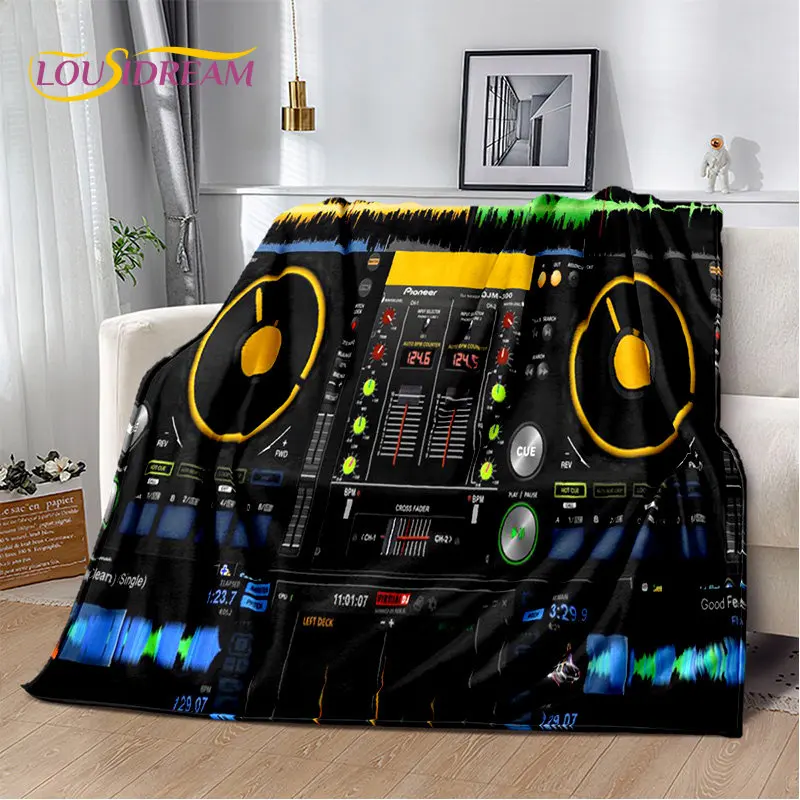 

3D Cool DJ Music Screen Keyboard Soft Plush Blanket,Flannel Blanket Warm Throw Blanket for Living Room Bedroom Bed Sofa Picnic