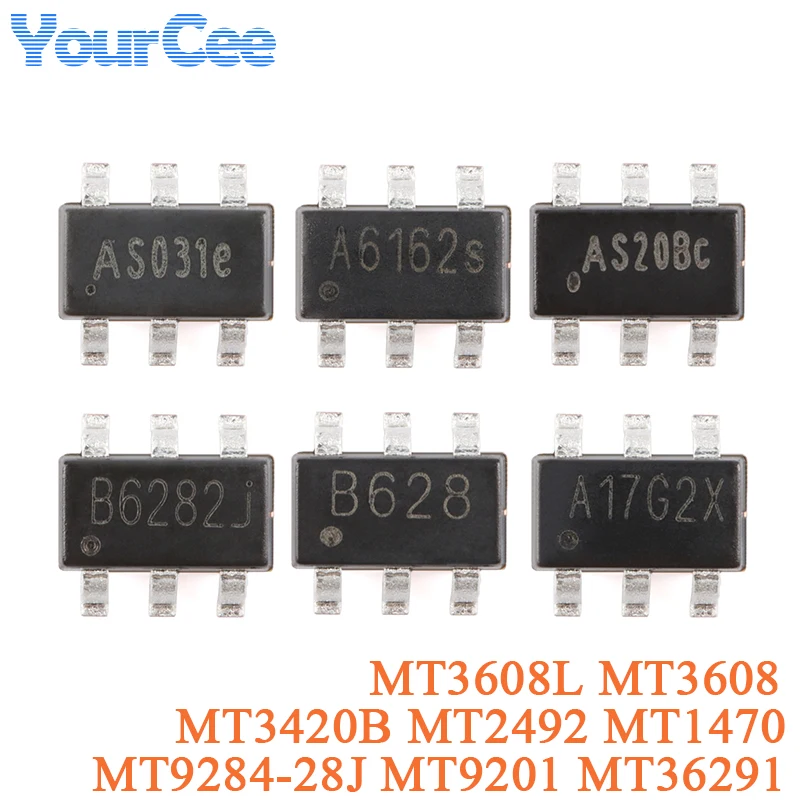 20Pcs MT9284-28J MT9201 MT36291 MT3608L MT3608 MT3420B MT2492 MT1470 Synchronous Buck Step Down Converter Chip