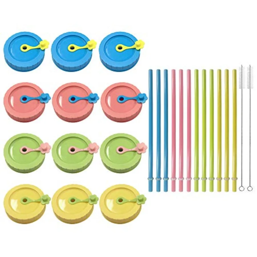 

Крышки для банок MasonОбывные крышки для консервирования рта Пластиковые крышки для консервирования Mason с обычным горлышком с отверстием для соломинки/пластиковые соломинки/силиконовые пробки