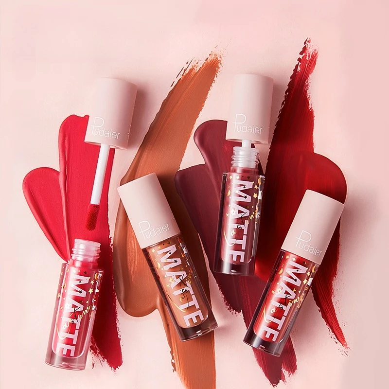 12 Teile/satz Flüssigkeit Matte Lippenstift Make-Up Tönung Langlebig Wasserdicht Sexy Rot Samt Lip Gloss Nude Lip Kit Maquiagem