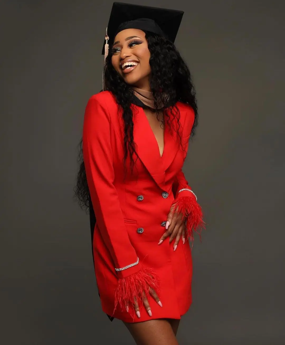 Sexy Double Breasted Party Dresses Peaked Lapel Beaded Feather Jacket Customized 1 Piece Summer Power Casual Prom Gown