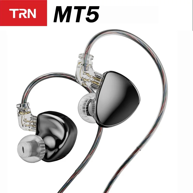 TRN MT5 Dual Dynamic Driver In-Ear Monitors Headphones 0.78mm 2pin 10mm high-polymer LCP diaphragm