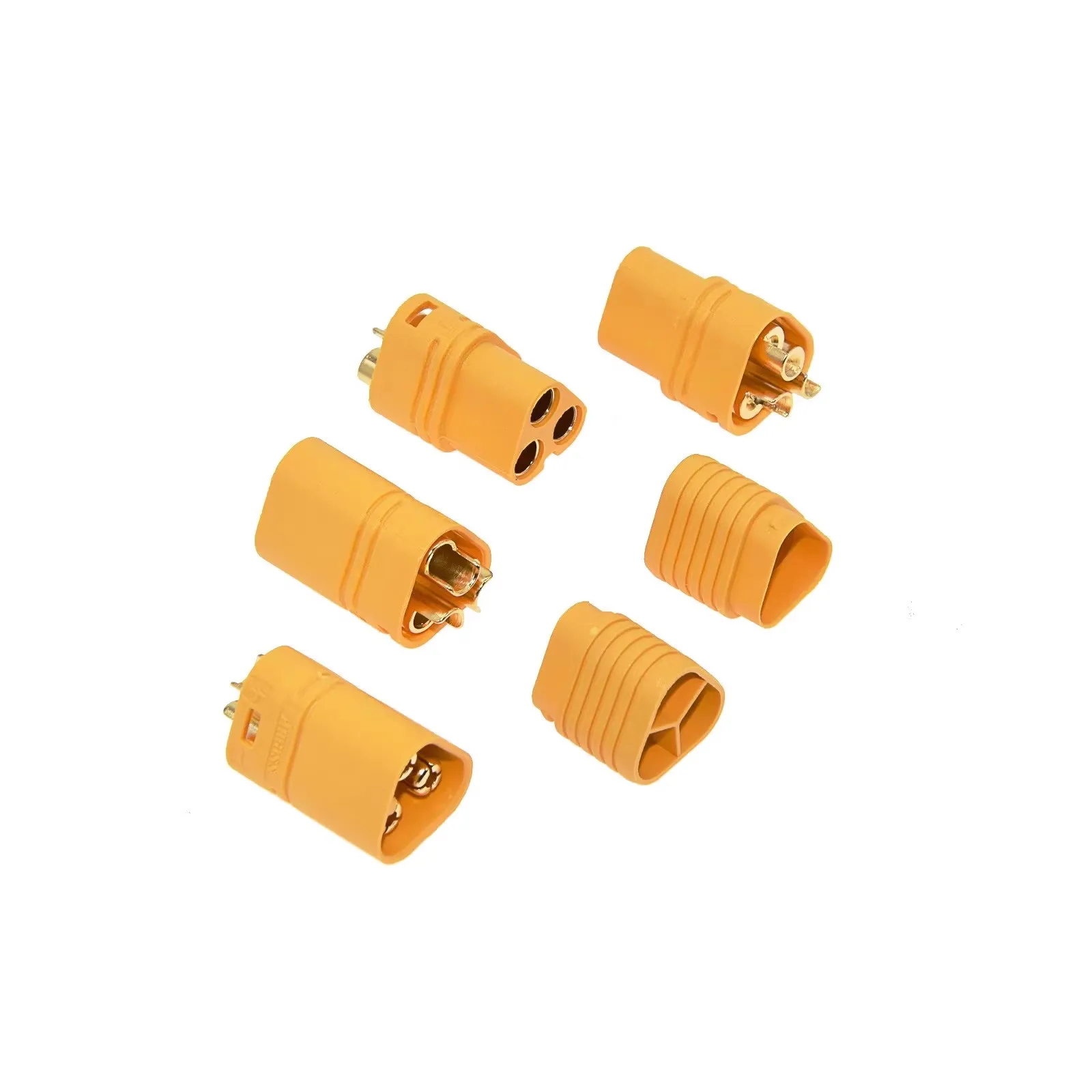 Amass mt series mt60 três pinos plugue do motor esc soquete xt60 versão atualizada conector de 3 furos preto amarelo1/ 5 pares