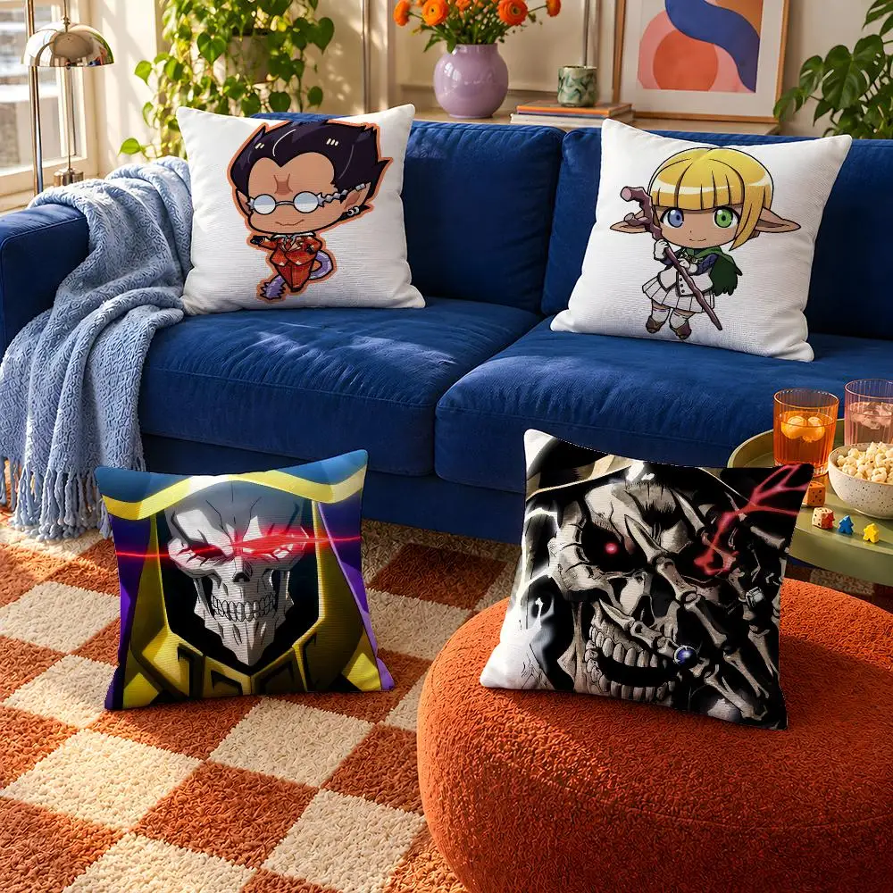 Anime Overlord Ainz Ooal Gown Albedo Cushion Cover Throw Pillow Soft Short Plush Cozy Durable For Sofa Bedroom Home Decor Gift