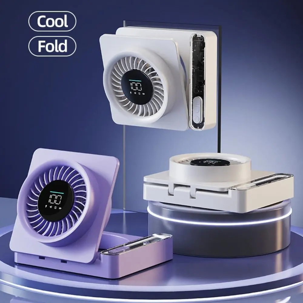 Adjustable Levels Rechargeable Fan 2000mAh Battery Timer Function Tabletop Fan Plastic Texture Strong Airflows Circulating Fan