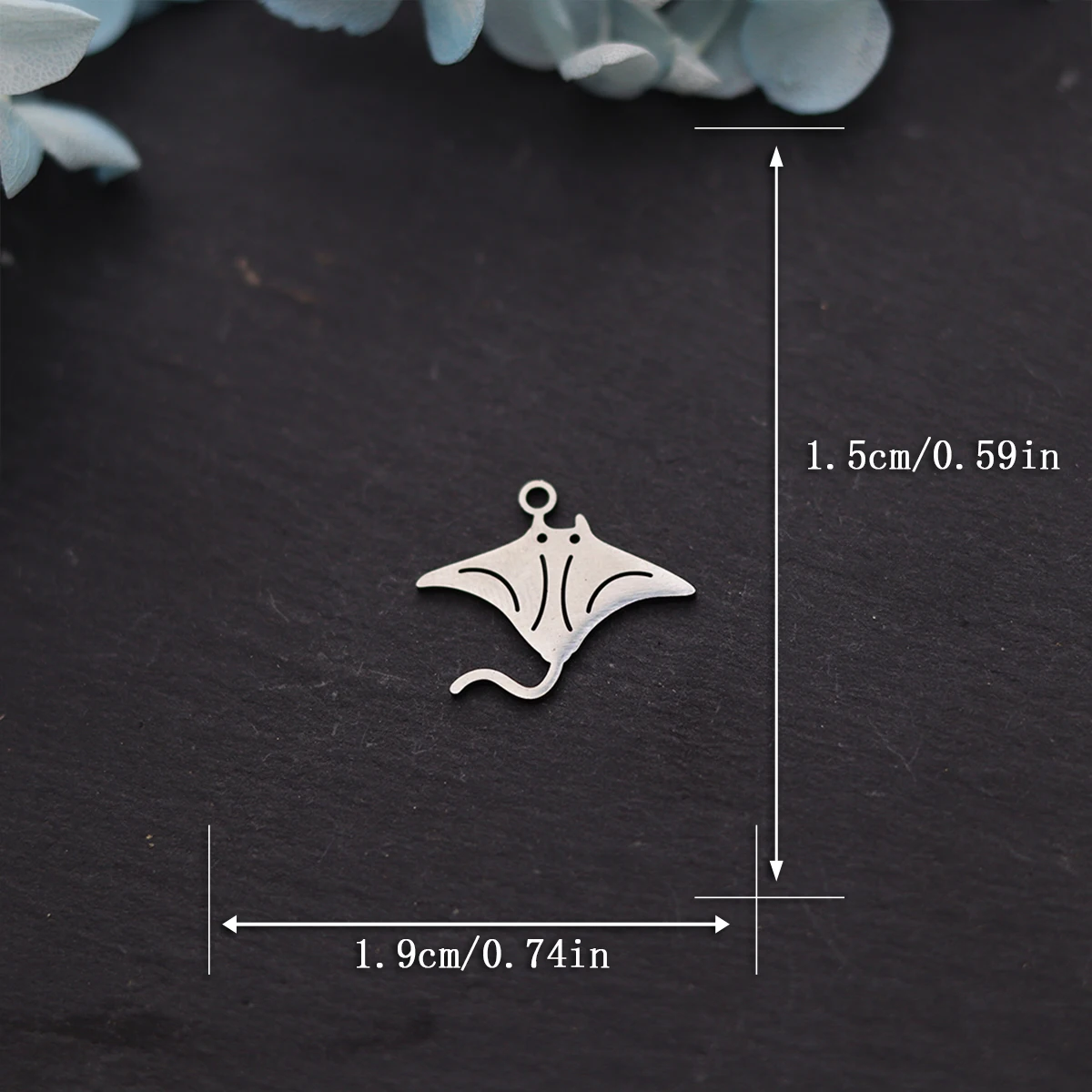 3pcs Manta Charms Stainless Steel Charm For Jewelry Making Sea Ocean Animal Pendant DIY Necklace Bracelet Gifts