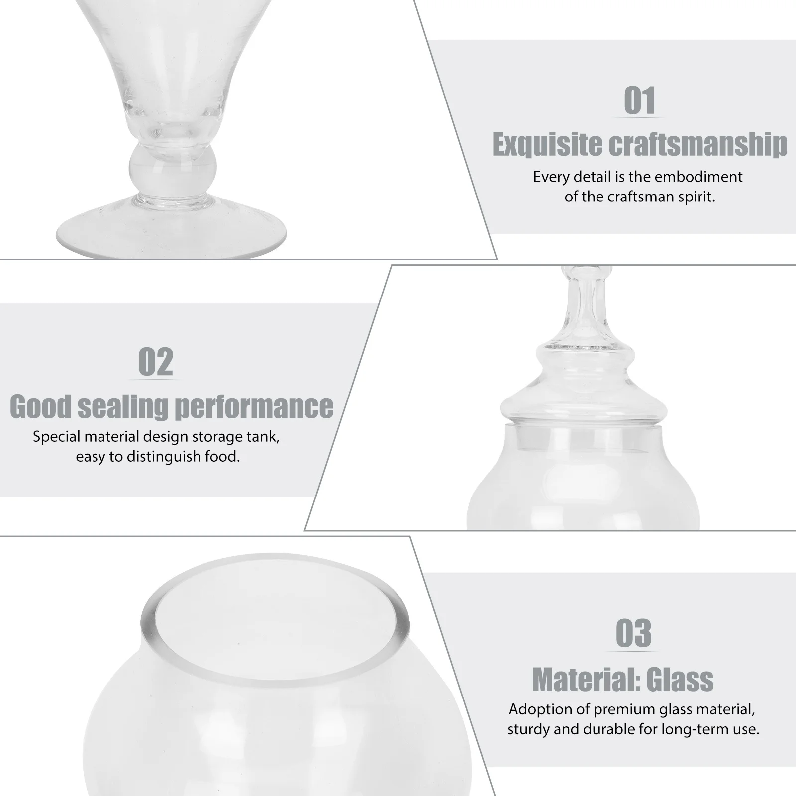 

Candy Container Creative Glass Jar Jars with Lids Holder Cool Clear Cookie Display Containers Decorative Buffet