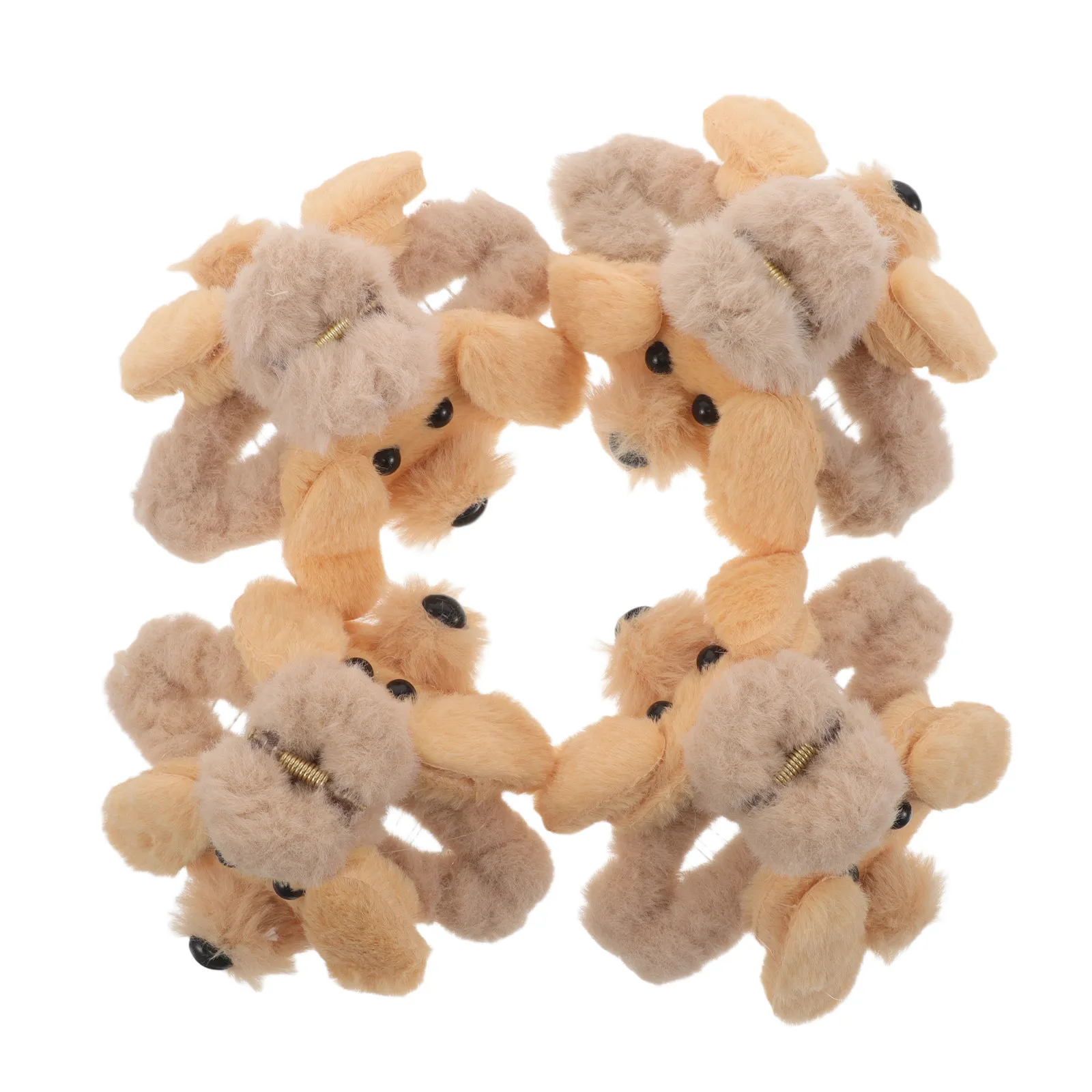 

4Pcs Animal Jaw Claw Clips for Women Brown Dog Shape Strong Nonslip Clamp Large Stylish Hair Accessory Winter Thick Hair Clip