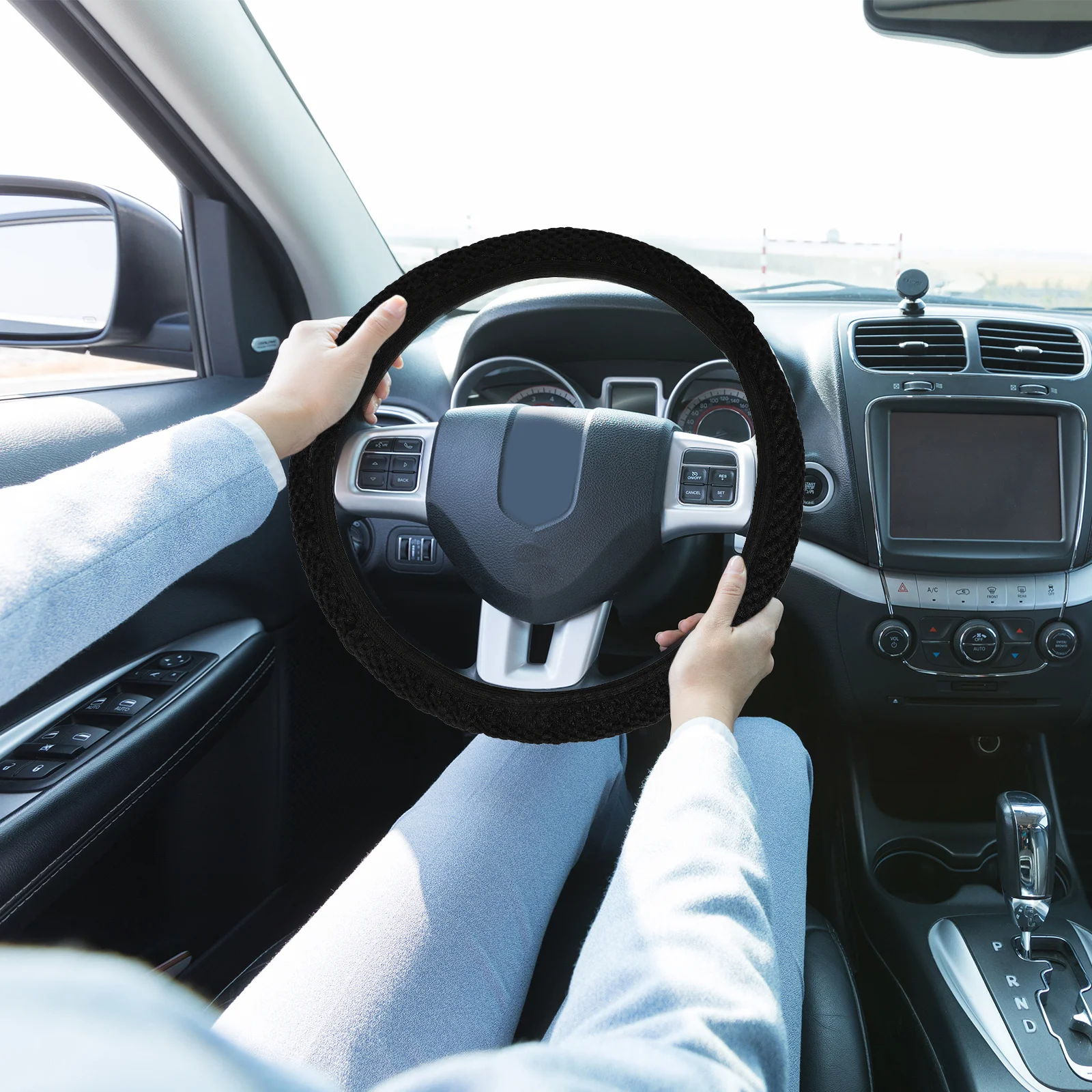 

Wheel Cover 15 Inch Breathable Mesh Car Protector Sweat Absorbing Non Slip For Suv Steering Wheels Accessories Accessories