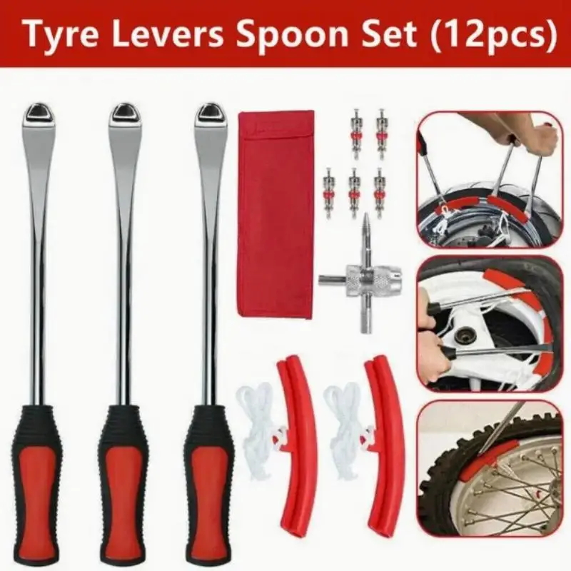 Tire Changing Lever Tools, Auto Spoon Kit, Rim Protector, Motorcycle, Bicycle, Levers
