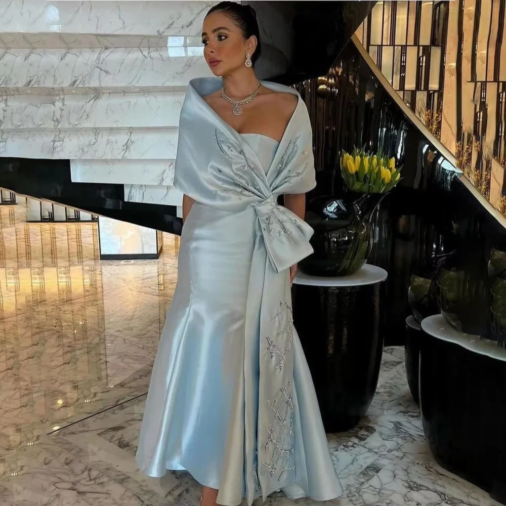 تخصيص رائعة Ruched الديكور المرأة حفلة موسيقية فستان قبالة الكتف الساحرة حورية البحر فستان الحفلات القوس المرأة ثوب مسائي #5