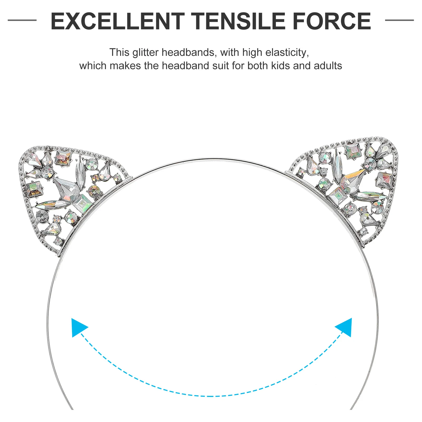 

3 шт., повязка на голову с кошачьими ушками, аксессуары для волос со стразами и кристаллами, вечерние обручи для девочек, реквизит для косплея, повязка на голову с кошачьими ушками