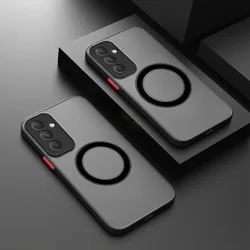 Translucent Magsafe Matte Phone Case for Samsung Galaxy A54 A34 A24 A35 A55 A05 A14 A05S A15 A25 M54 M52 A23 A33 A53 A73 4G 5G