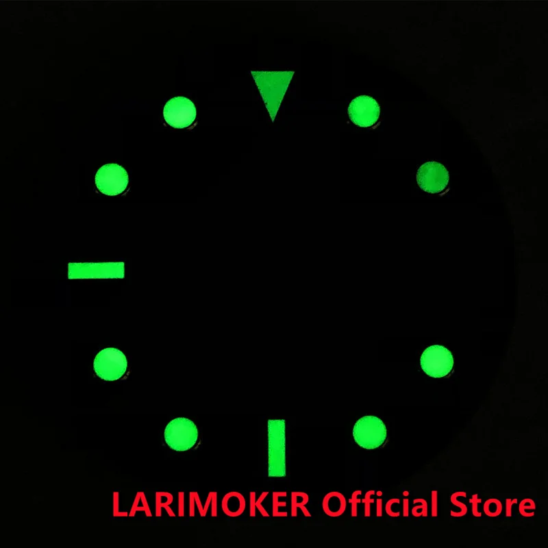 LARIMOKER 29 مللي متر أسود/برتقالي/أبيض/أزرق/أخضر لؤلؤة ساعة بطلب مع مضيئة خضراء مناسبة ل NH35A ساعة يد تعمل بالحركة اكسسوارات #6