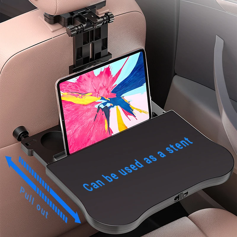 Multi-functional Auto Headrest Table Car Seat Back Tray Food Drink Ipad Laptop Holder