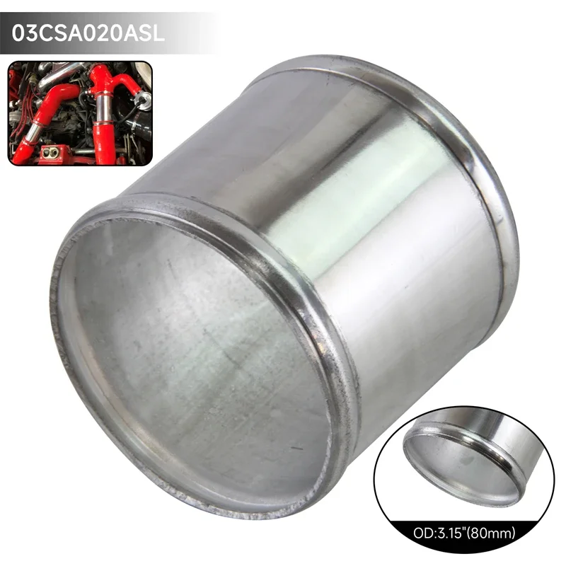 Gerade 80–102 mm 3,15–4,0 Zoll Rohrleitungsrohr Ladeluftkühler Turbo Ansaugluftleitungen L = 76 mm Schwarz/Silber
