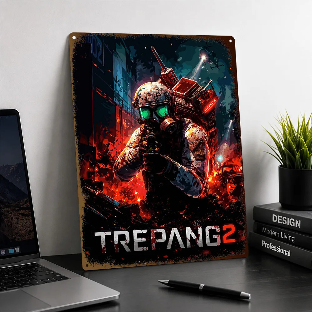 Trepang2 Cybernetic Soldier Textured Poster Customized Metal Tin Sign Battlefield Squad Design Wall Art Enhances Collector Den