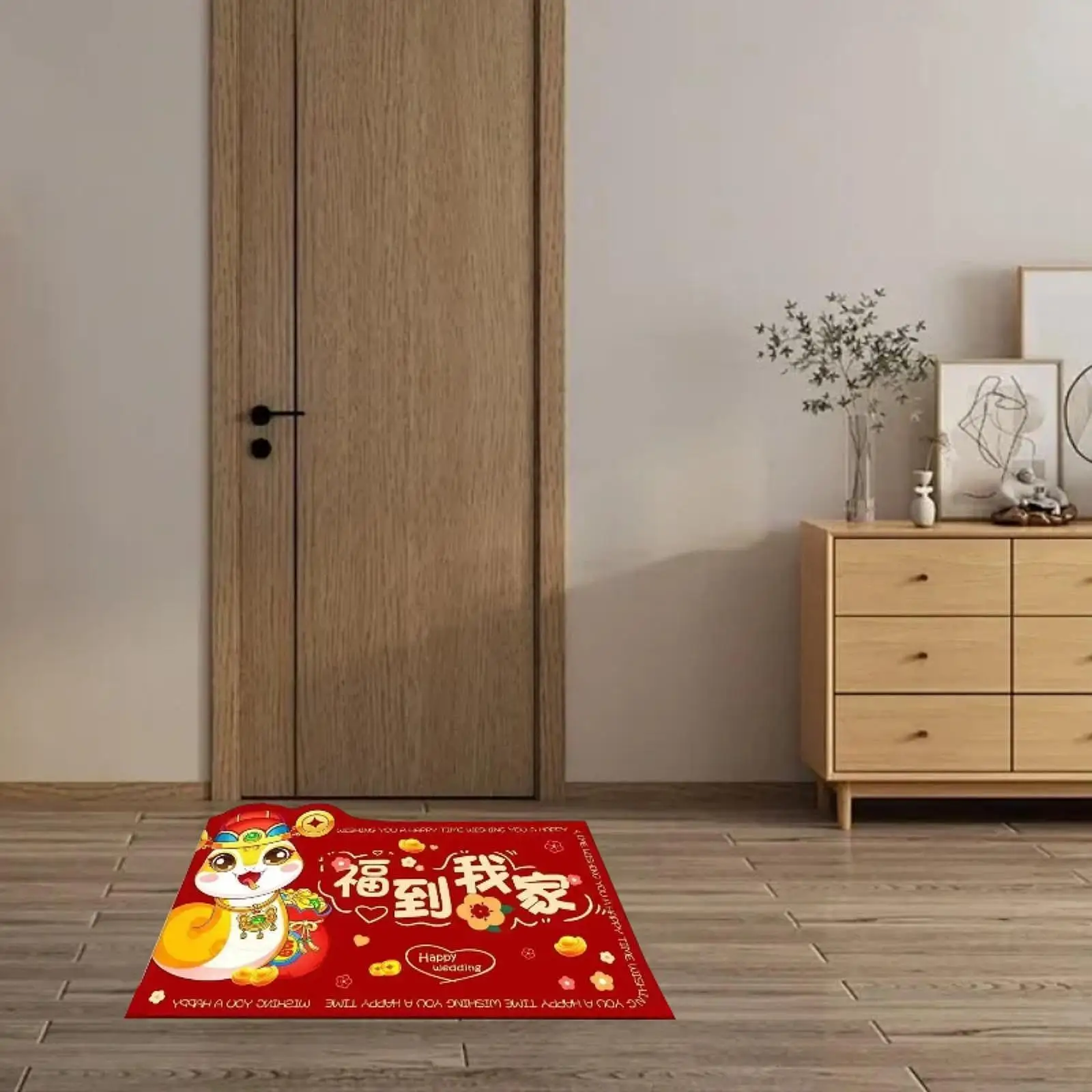 Welcome Door Mat Area Rug Xmas Outdoor Indoor Chinese New Year Floor Mat