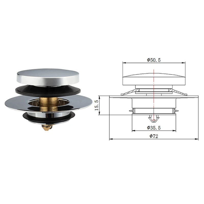 Uniwersalna końcówka do odpływu wanny i pokrywa Korek do odpływu wanny zastępuje odpływ dźwigni podnoszącej z końcówką u nóg