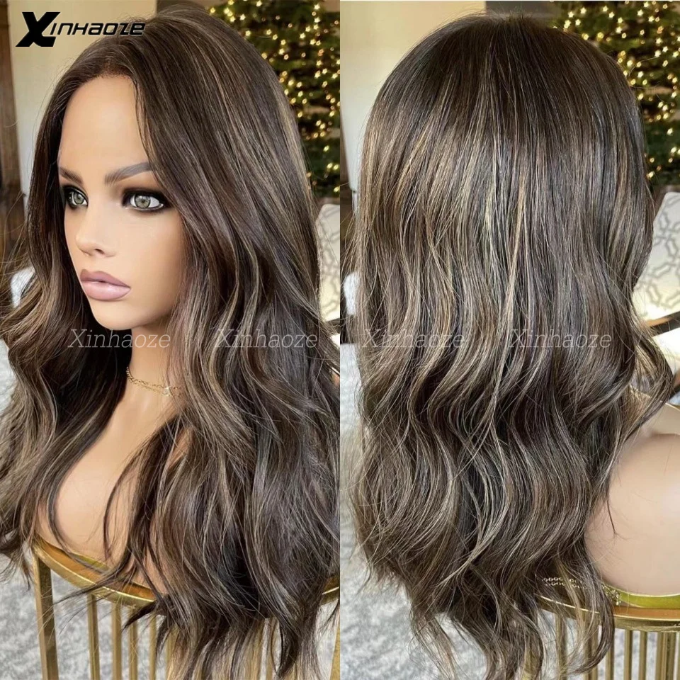 

Blonde Balayage Highlight Silk Top Wig Body Wave 13x6 HD Lace Frontal Wig 200% Density Human Hair Wigs 5x5 HD Lace Closure Wig