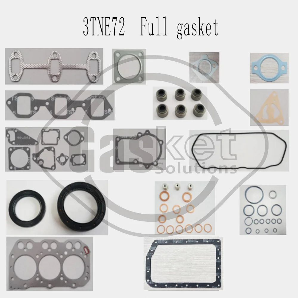 3TNA72 3TNE72 forklift engine partsEngine Full gasket set kit head gasket   3TN72 gasket fit  For Yanmar