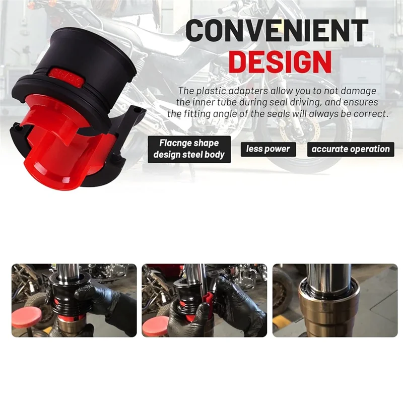 

НОВЫЙ набор инструментов для драйвера уплотнения вилки мотоцикла, универсальный набор инструментов для установки уплотнения вилки для 35 мм-50 мм