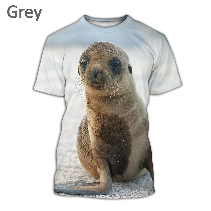 2022 Unisex T-shirt 3D Printing Animal Sea Lion Men's Summer Fashion Casual Cartoon Harajuku Short-sleeved Shirts