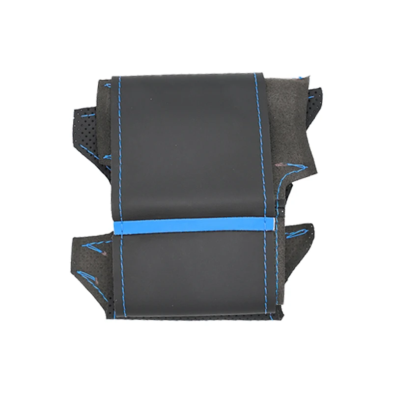Car Styling Steering Wheel Cover Leather Trim For VW Golf 4 MK4 1998 - 2004 For Passat B5 1996 - 2005 Old Black with blue strip