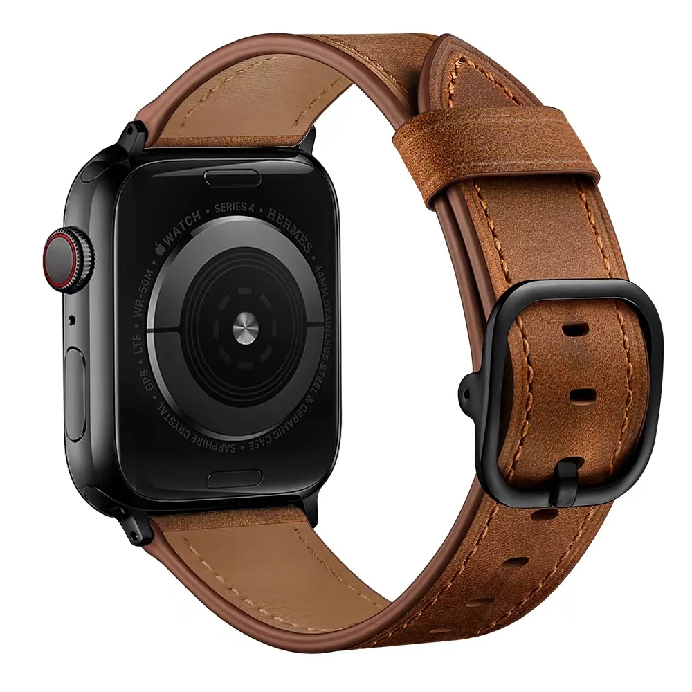 

Premium Leather Strap For Apple Watch Series Ultra 8 7 49mm 45mm 41mm Soft Bracelet Wristband For iWatch 6 5 4 SE 44mm 42mm 40mm